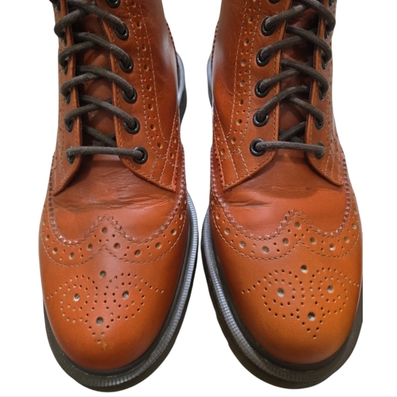 Dr. Martens Affleck Brogue Lace Up Boots English Tan Unisex 8M 9L Wingtip main image 7